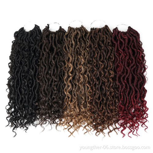 Customize 14-18inch River Locs Synthetic Faux Locs Trendy Hairstyle Goddess  Crochet Braids Hair Extensions